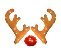 Car Reindeer Antlers, Eye-Catching Led Lights, 25 * 38cm, Christmas Car Antlers, Suv Reindeer Decoration, Universal Fit, For Holiday Parade And Winter Season