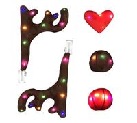 Car Reindeer Decoration | Christmas Vehicle Exterior Decoration with LED Light,Festive Vehicle Roof Ornament,for Trucks RVs Sedans Road Trips Events Holiday Parties Detailers Parade Family Gathering