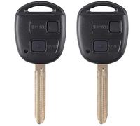 Car Remote Key Fob Cover Shell Case Replacement Compatible for Toyota Avensis Corolla Camry Echo Yaris Prado RAV4 Tarago With Button Rubber Pad,2 Buttons (2 Pcs)