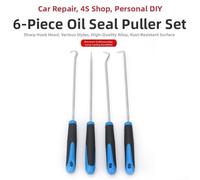 Car Repair Tool Kit with 6 Chrome Vanadium Steel Seal Puller Hooks, Featuring Multiple Hook Styles and Comfortable Grips, Includes Storage Case