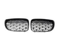Car Replacement Grille Front Kidney Diamond Meteor Grille Grills For BMW 1 Series E81 E82 E87 E88 LCI 2007-2013 Racing Grills 51137166439 Front Bumper Mask(Black)