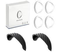 Car Reverse Camera Rain Guard with Clear Lens Cover 6Pcs | Comes with 4 Lens Caps and 2 Carbon Fiber Shades, Keeps Camera Free from Raindrops & Dirt, Fast Tool-Free 3M Adhesive Mount
