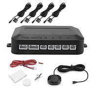 Car Reverse System with 4 Parking Sensors Distance Detection Radar Sound Warning, Vehicle Backup Assist Systems Auto Reversing Sensor Kit Waterproof Alarm Buzzer Vehicles Ultrasonic Safety Assistant