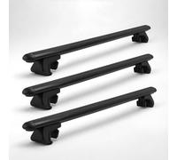 Car Roof Bars For Peugeot Bipper Tepee 5D 2008-2017 Raised Rails, Set of 3 | Axenture Heavy-Duty Aluminium Roof Rack Cross Bars, Set of 3, 250 kg Static Capacity, Metal-Reinforced Mounts, T-Slot