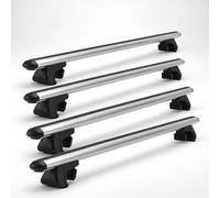 Car Roof Bars For Peugeot Bipper Tepee 5D 2008-2017 Raised Rails, Set of 4 | Axenture Heavy-Duty Aluminium Roof Rack Cross Bars, Set of 4, 300 kg Static Capacity, Metal-Reinforced Mounts, T-Slot