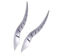 Car Roof Drag On Horn Modification Universal Auto Roof Decoration High Strength All Weather Water Proof 3D Bull Horns Stickers For SUV Sedan Hatc Hback Find Your Car In Parking (Silver, One Size)