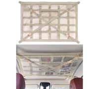 Car Roof Net for Suzuki Wagon R 1993-2022 MA,Mesh Cargo Net for Roof Rack,Vehicle Roof Storage Organizer,Car Ceiling Storage Net Automotive Roof Accessories,A-cream-colored-S