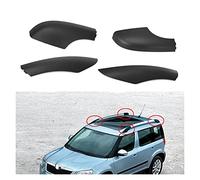 Car Roof Rack Rail For Skoda For Yeti SUV Front Rear Roof Rack Rail End Bar Cover Cap Shell Protection Black (Size : Rear left)