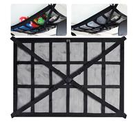 Car Roof Storage Nets with 2 Cross Straps| Van Organizer, Secure Overhead Cargo Net With Cross Straps for Campervan Accessories, Space-Saving Storage Compartment, Enhanced Anti-Falling
