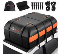 Car Rooftop Cargo Carrier Bag, 16 Cubic Feet Waterproof Car Topper Luggage Storage Bag with Large Capacity & Maximum Protection to Minivan SUV Vehicles w/wo Roof Rack, Non-Slip Mat, Door Hooks, Lock