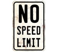 Car Room Wall Decor Vintage Metal Sign No Speed Limit Signs For Boys Room Bedroom Garage Man Cave Art 12x8 Inches