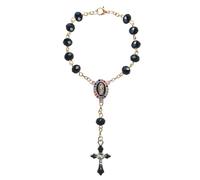 Car Rosary for Rearview Mirror Hanging - Catholic Religious Devout Gift with Virgin Mary Charm and Crucifix, Ideal Catholic Rosary Gifts for Men & Women (Black)