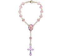 Car Rosary for Rearview Mirror Hanging - Catholic Religious Devout Gift with Virgin Mary Charm and Crucifix, Ideal Catholic Rosary Gifts for Men & Women (Pink)