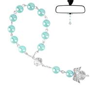 Car Rosary Rearview Mirror,Guardian Angel Car Rosary,Guardian Angel Car Hanging Ornament,Auto Rosary Hanging,Mirror HangingOrnament for Protection Safe Travel,Catholic Christian Gift (Blue)