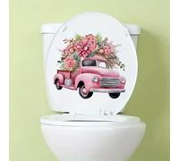 Car Rose Toilet Cover Sticker Decals,Flower leaf bird Waterproof Toilet Lid Tank Seat Decals Cistern Self-Adhesive Bathroom Wall Sticker