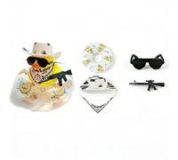 Car Rubber Duck Dashboard Decor - Cute Yellow Duck with Hat & Sunglasses for New Driver Gift, Desk/Bedside Ornaments, Floating Bath Toys for Baby