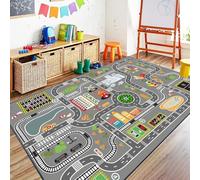Car Rug Play Mat Great for Playing with Cars and Toys Kid Playroom Carpet with Rubber Backing Game Area for Baby Toddler Kid Child Educational Learn Road Traffic in Bedroom (80 * 120CM)