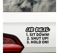 Car Rules Funny Car Stickers - Van Stickers - Campervan Decals - New Driver Sticker - Bumper Stickers - Funny Car Accessories (Black)