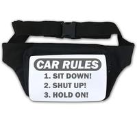 Car Rules Sit Down Shut Up Hold On Waist Bag Fanny Pack White