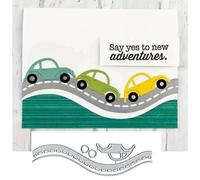 Car Runways Highways Liner Metal Die Cuts,Merry Christmas Car Cutting Dies Cut Stencils DIY Scrapbooking Decorative Embossing Paper Scrapbooking Card Making