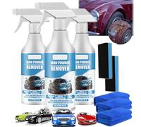 Car Rust & Iron Particle Remover Spray, 2025 Upgrade Rust Remover for Metal, Rust Remover Spray, Iron Stain Cleaner for Multiple Surfaces, for Heavy Duty Rust Dissolver for Metal, Tools, Cars (3, Set)