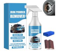 Car Rust & Iron Particle Remover Spray, Fast-Acting Metal Surface Cleaner, Heavy-Duty Formula for Eliminating Rust, Brake Dust & Metal Residue on Vehicles, Wheels & More, Works on All Surfaces (1Pcs)