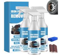 Car Rust & Iron Particle Remover Spray, Fast-Acting Metal Surface Cleaner, Heavy-Duty Formula for Eliminating Rust, Brake Dust & Metal Residue on Vehicles, Wheels & More, Works on All Surfaces (3Pcs)