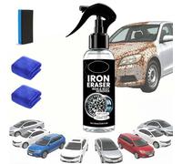 Car Rust Remover & Iron Powder Remover Spray, Fast Acting Rust Stain Remover for Automotive Wheels and Metal, Professional Iron Fall Out Remover for Car, Bike Rust Repair Kit & Dust Spray (1Pc)