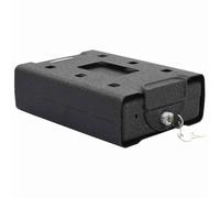 Car Safe Black Steel 22 x 16 x 7 cm with Deadbolt Lock, Compact Safe for Documents, Cash and Jewellery, Mobile Security Cabinet for Burglary Protection in the Car