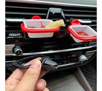 Car Sauce Holder Dip Clip Set, Rotating Mount, Compatible with Most Automotive Vents, Durable Silicone and Metal (Black)