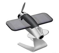 Car Scent Diffuser With Solar Powered Airplane Design For Automatic Rotation And Natural Fragrance Release In Vehicle Use(silver)