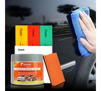 Car Scratch Remover Wax 100ml, Auto Paint Scratch Repair Kit, Swirl Remover, Car Polish Restorer, Oxidation & Water Spot Remover, DIY Car Scratch Repair Cream, Sanding Sponge & Microfiber Towel