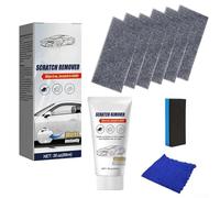 Car Scratch Repair Paste Kit With Six For Nano Sparkle Cloths For Glass Chips And Scuffs On Vehicle Exterior White 60g Set