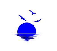 Car Sea Sunrise Styling Decor Stickers Vinyl Decal Decoration Accessories Car Sticker(Blue,35X37.4CM)