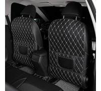 Car Seat Back Anti Kick Pad for Nissan serena C27, PU Leather Car Seat Back Protector Cushion Anti Dirty Interior Accessories,Black+beige-long Style