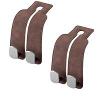 Car Seat Back Hooks, Leather Vehicle Headrest Hook Backseat Hangers With Dual Hooks, Storage Hook-Double Hook for Convenient Car Storage Hooks Back Seat Headrest Hooks for Car Bag Holder Hooks (B 2Pc)
