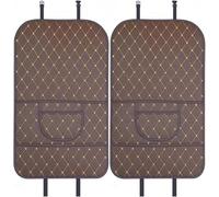 Car Seat Back Kick Mat for Renault Master 2010-2026, 2Pcs Universal Leather Waterproof Anti-Kick Protector Pad Scratchproof Vehicle Backrest with Storage Pocket