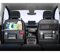 Car Seat Back Organiser for Dodge Magnum Neon Charger Challenger Durango Viper, Multi-Pocket Car Storage Bag with Foldable Table Tray, Waterproof PU Leather Back Seat Protector for Kids & Travel