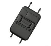 Car Seat Back Organizer, for premium Leather 6-Pocket Storage with Mesh Pockets, Waterproof Kick Mat for Road Trip Commute School Run, Black(Black 61x42)