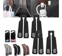 Car Seat Back Storage Hook - Double Hook Holder for Convenient Storage, Tekiep Car Seat Hooks, Car Purse Hook for Purses and Bags (4*Black)