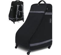 Car Seat Bag Backpack with Wheels for Air Travel Extra Large Padded Carseat Cover Carrier for Airplane Water-resistant Black Airport Gate Check Bag for Infant Convertible Booster Car Seat Accessories