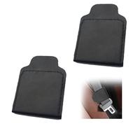 Car Seat Belt Adjuster, 2 PCS Premium PU Leather Seat Belt Clip for Vehicle Automobile Comfort Universal Shoulder Neck Strap Positioner for Adults (Black-Adhesive Type)