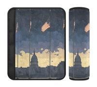 Car Seat Belt Covers 2 Pack Breathable Auto Seatbelt Shoulder Pad for Adults Youth Kids S Flags at Half - Mast Scene