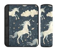 Car Seat Belt Covers 2 Pack Breathable Seat Belt Shoulder Strap Covers Pad for Adults and Kids M Enchanted Mare Moon Star Pattern