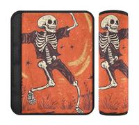 Car Seat Belt Covers 2 Pack Soft Auto Seatbelt Shoulder Pad for Adults and Kids M Dancing Skeletons Halloween