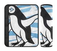 Car Seat Belt Covers 2 Pack Soft Baby Seat Shoulder Strap Cover for Adults Youth Kids M Penguin Wave Art