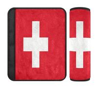 Car Seat Belt Covers 2 Pack Soft Backpack Shoulder Strap Pad Cover for Adults and Kids S Switzerland Flag Graphic Rectangle