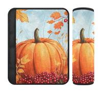 Car Seat Belt Covers 2 Pack Soft Backpack Shoulder Strap Pad Cover for Women Men Kids M Autumn Leaves Pumpkin and Rowan Berries