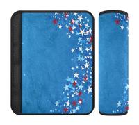 Car Seat Belt Covers 2 Pack Soft Backpack Shoulder Strap Pad Cover for Women Men Kids M Blue Flag Stars Patriotic