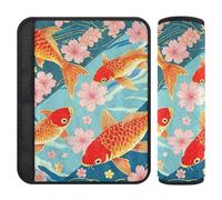 Car Seat Belt Covers 2 Pack Soft Car Seatbelt Shoulder Cover for Adults and Kids S Goldfish & Cherry Blossom Pattern
